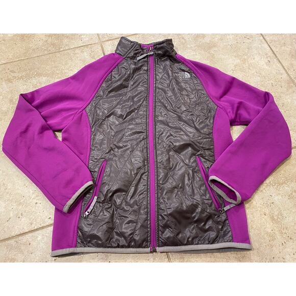 THE NORTH FACE Full Zip Purple Puffer Quilted Jacket Girl's Large L 14-16 Read - Picture 1 of 7